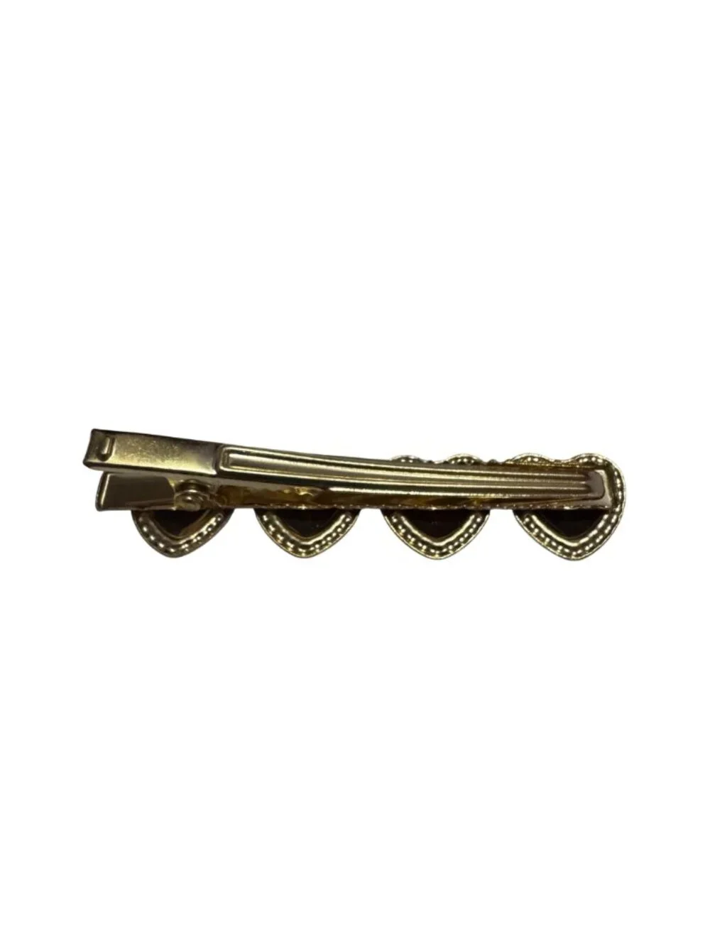 Heart Shaped Blue White Gold Hair Clip Barrette Accessory